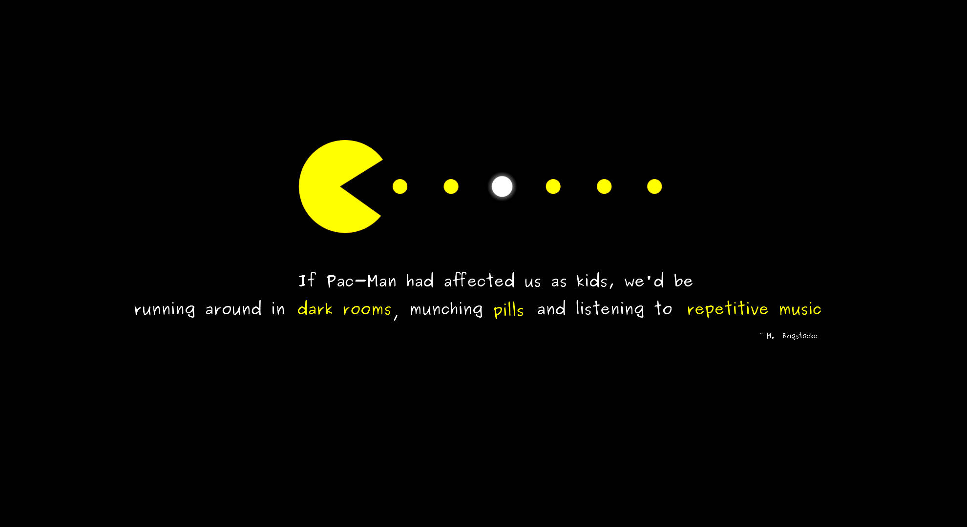 Pac-Man, yellow, dots, Full HD Desktop Wallpaper