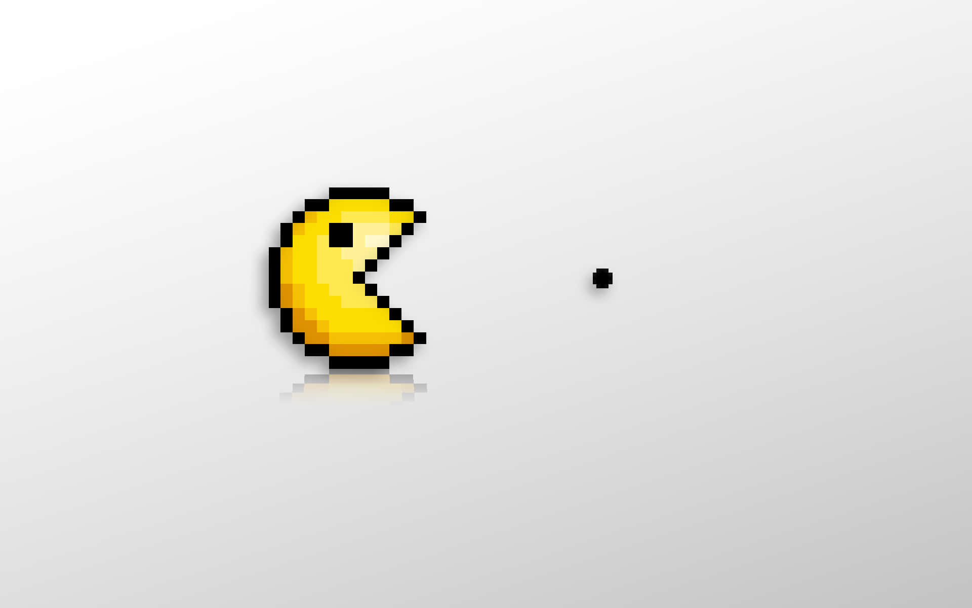 Pac Man, yellow, black outline, Full HD Desktop Wallpaper