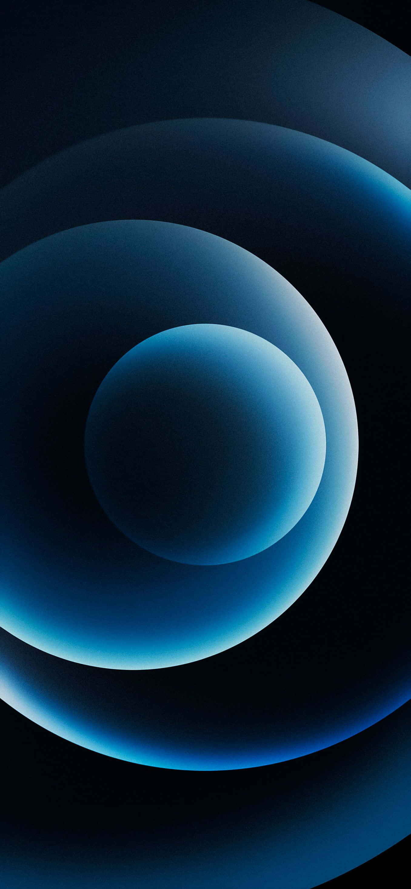 Pacific Blue, concentric circles, glowing blue spheres, 2K Phone Wallpaper