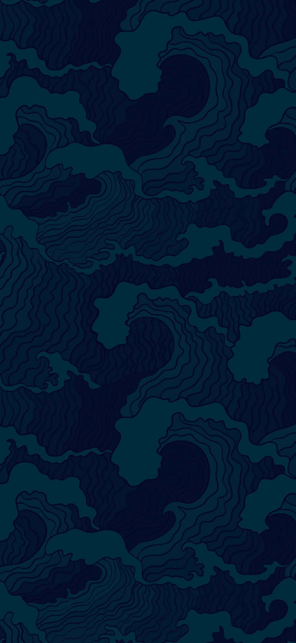Pacific Blue, topographic abstract, deep navy, Full HD Phone Wallpaper