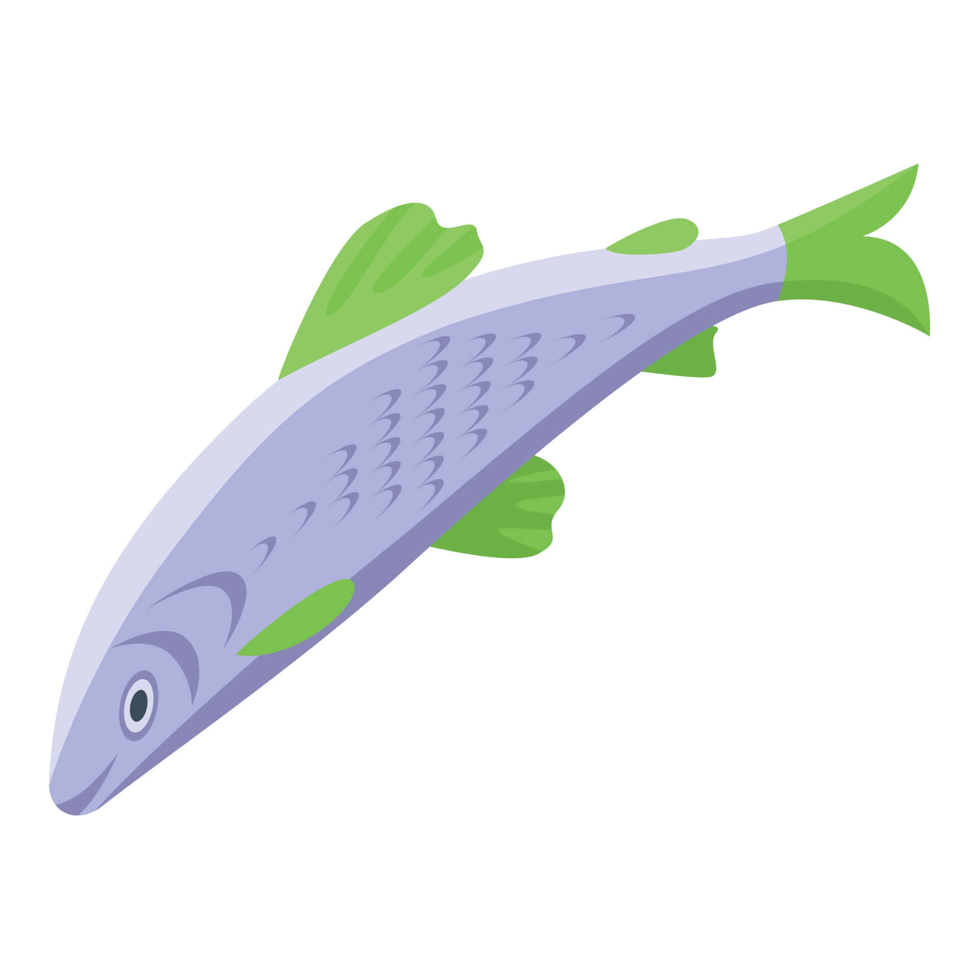 Pacific Herring, lavender body, green fins, Full HD Desktop Wallpaper