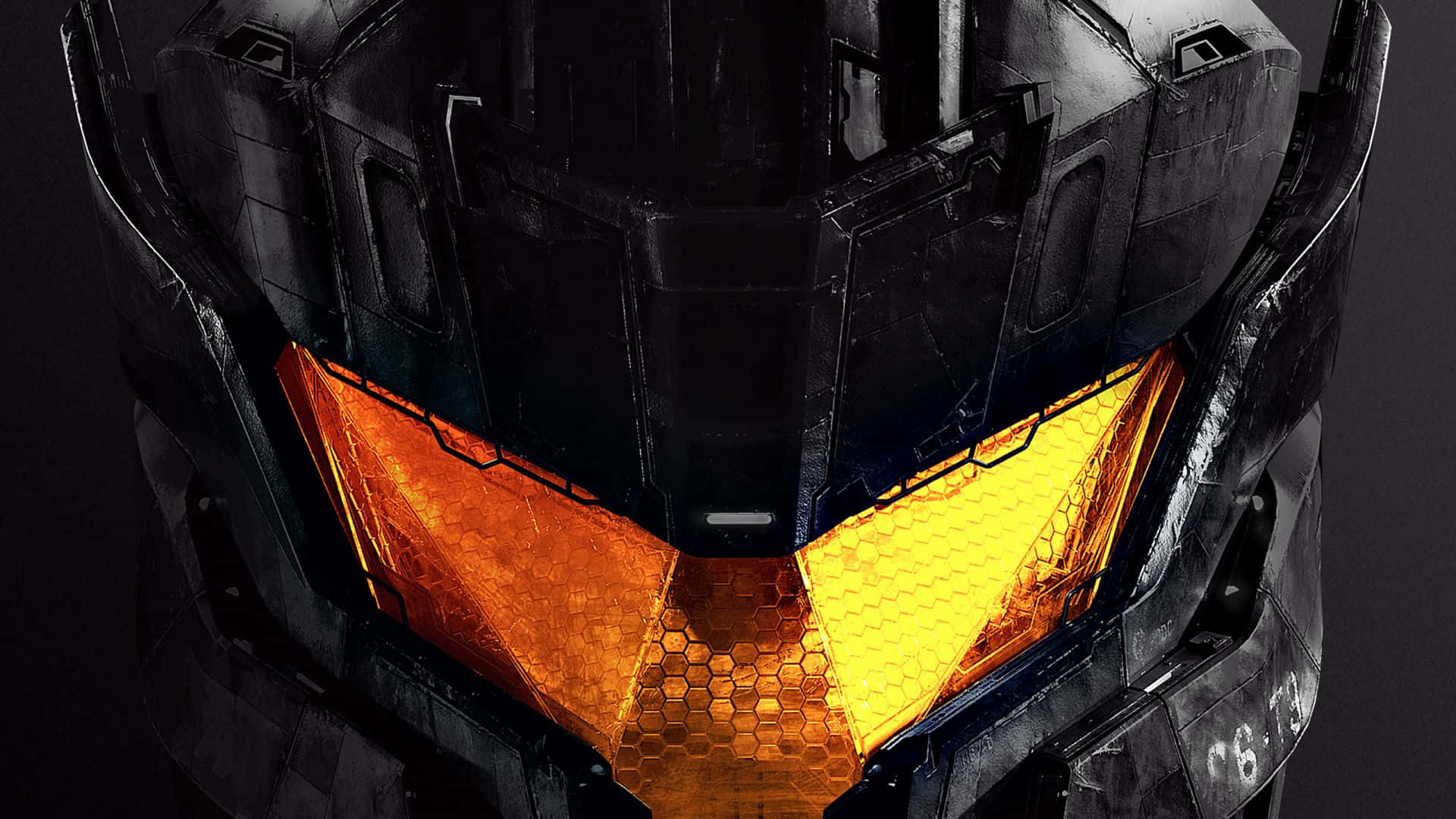 Pacific Rim Jaegers, visor, glowing orange hexagonal visor, Full HD Desktop Wallpaper