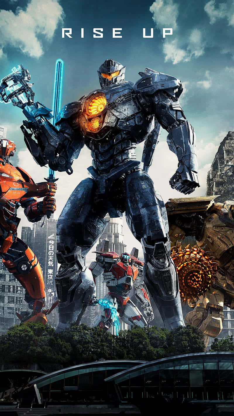 Pacific Rim Jaegers, ruined cityscape, cloudy sky, HD Phone Wallpaper
