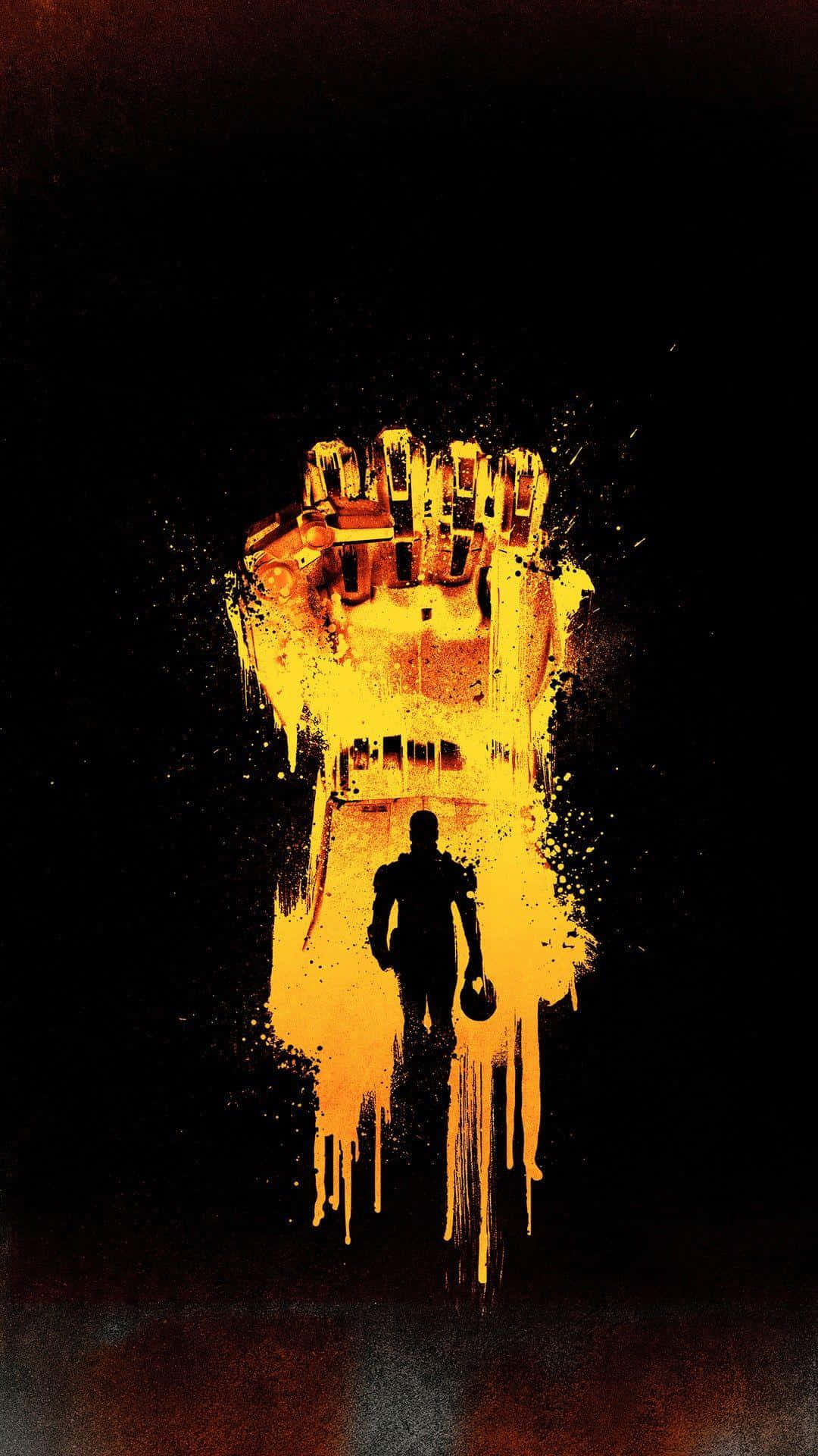 Pacific Rim, silhouette, glowing golden gauntlet, Full HD Phone Wallpaper