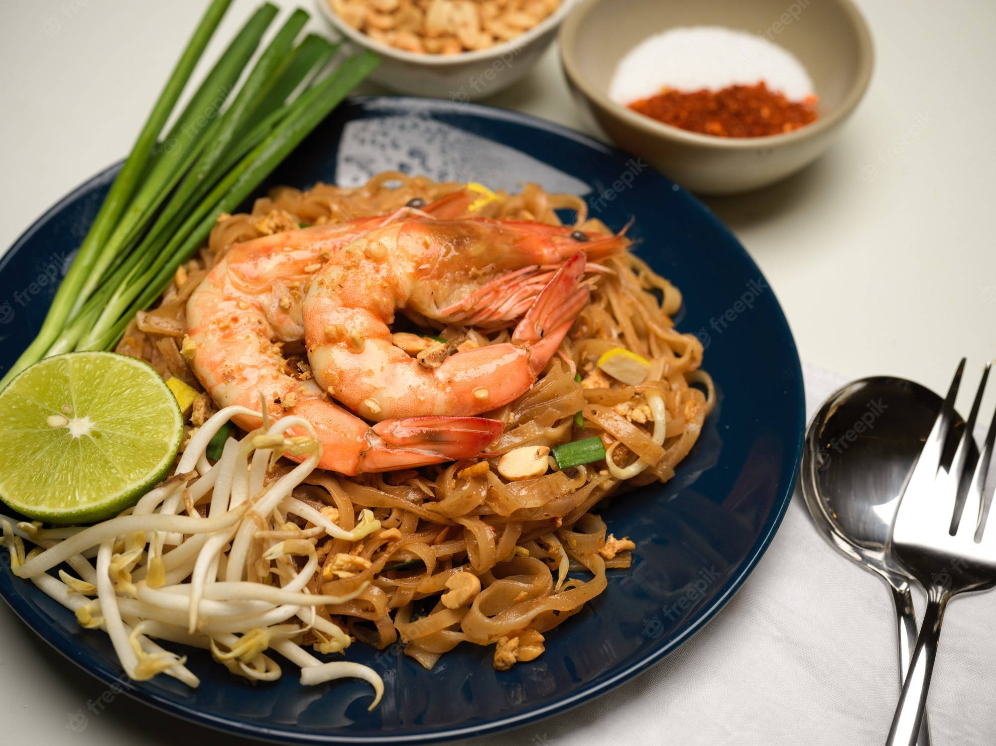 Pad Thai, shrimp, bean sprouts, Full HD Desktop Wallpaper