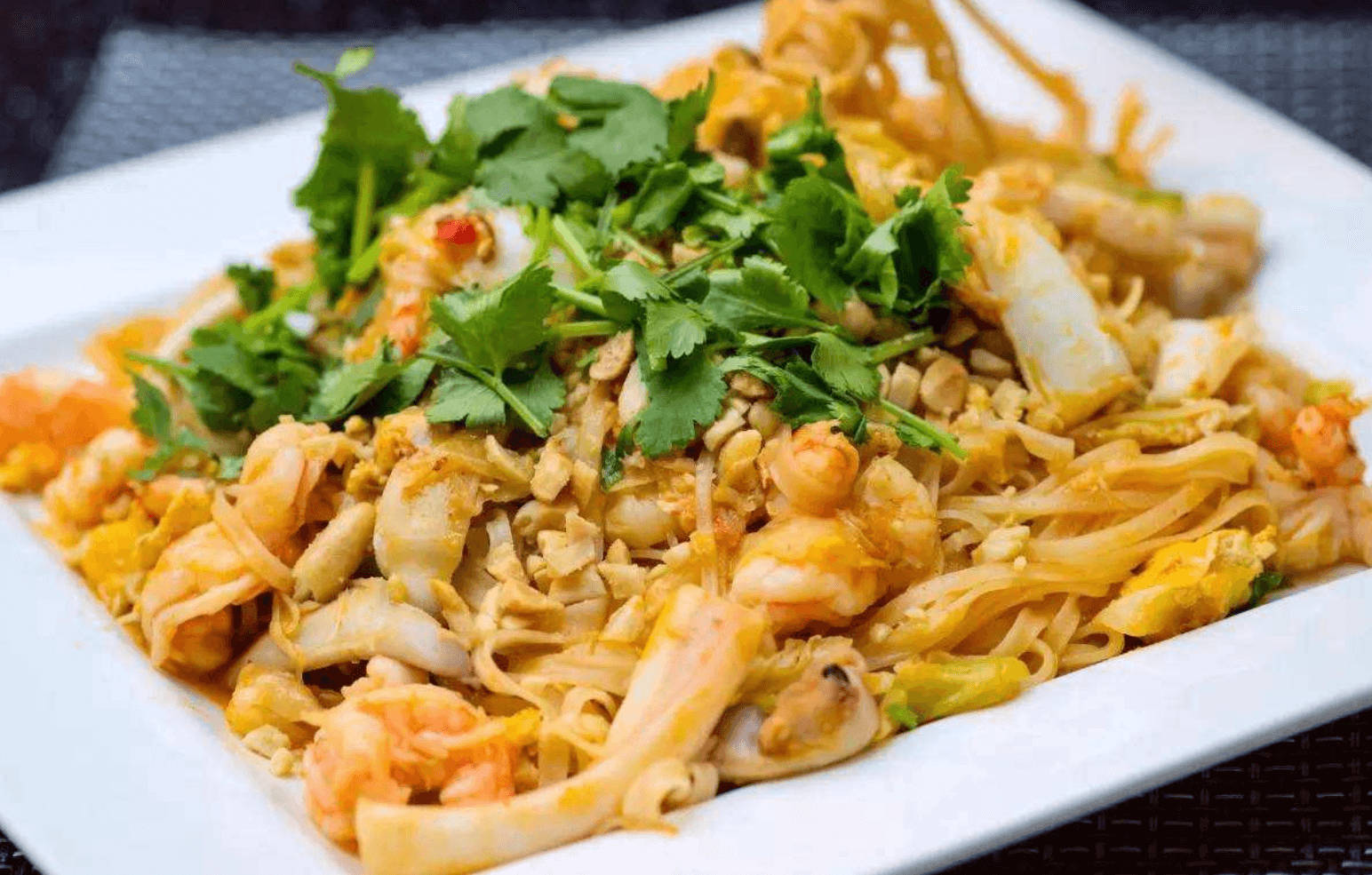 Pad Thai, shrimp, clams, HD Desktop Wallpaper