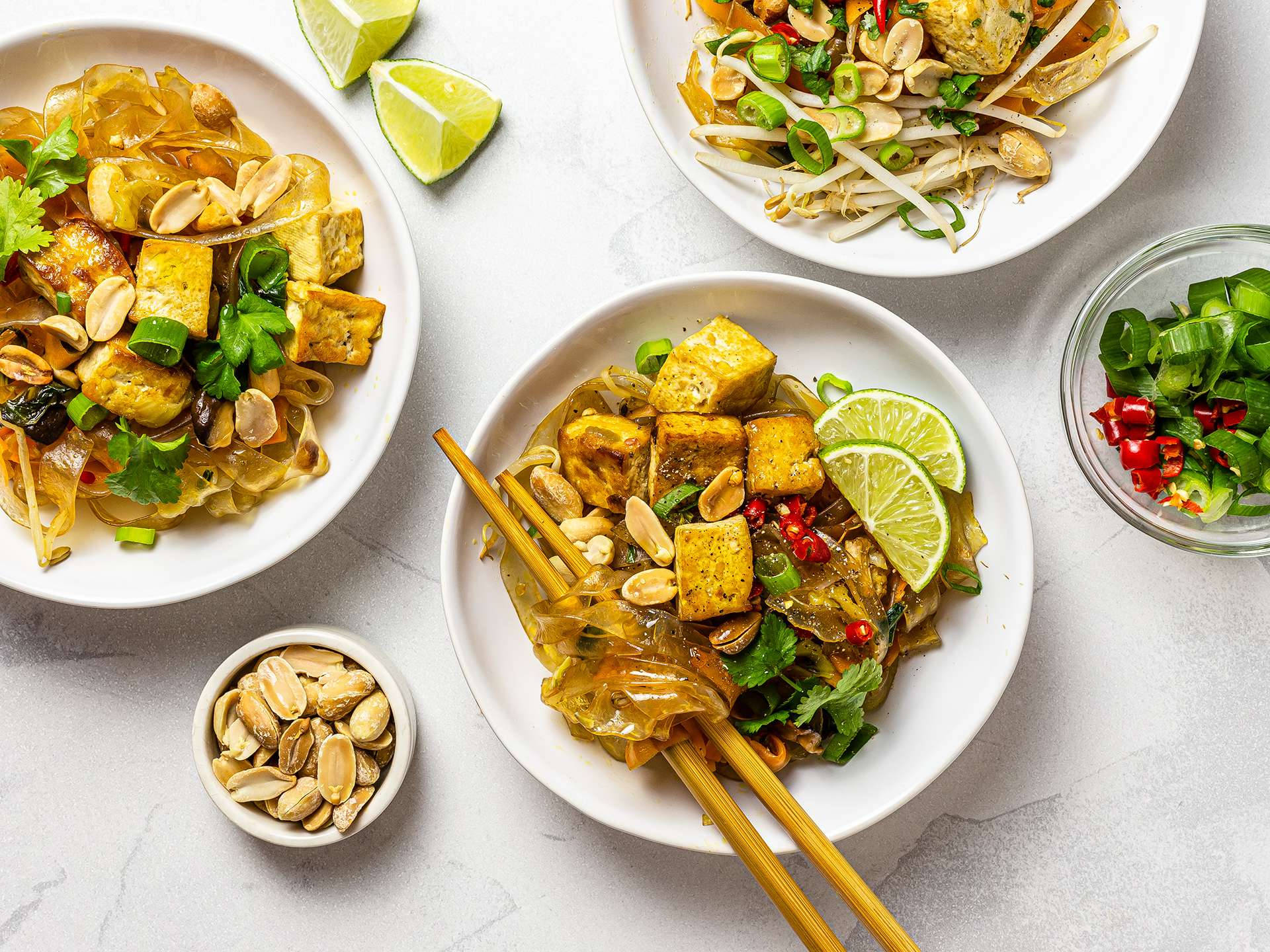 Pad Thai, tofu, chilis, Full HD Desktop Wallpaper
