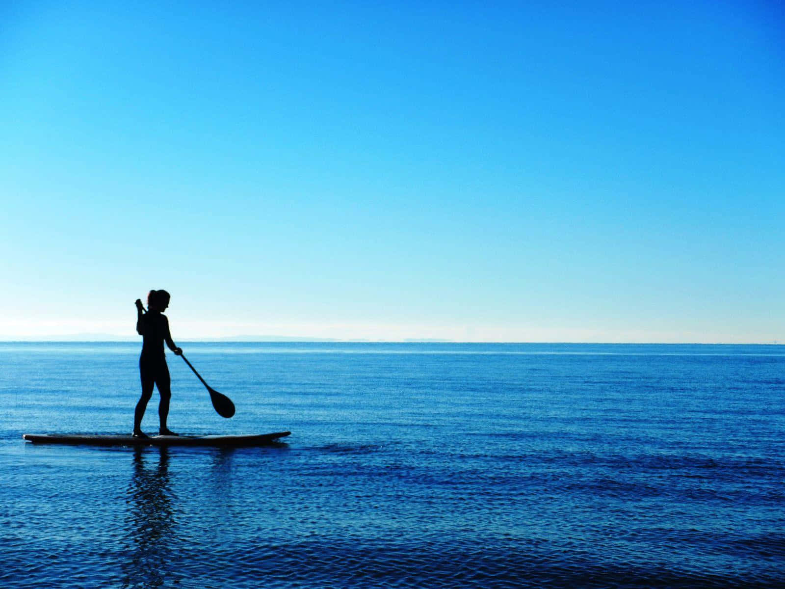 paddleboarding, calm waters, serene sunset, HD Desktop Wallpaper