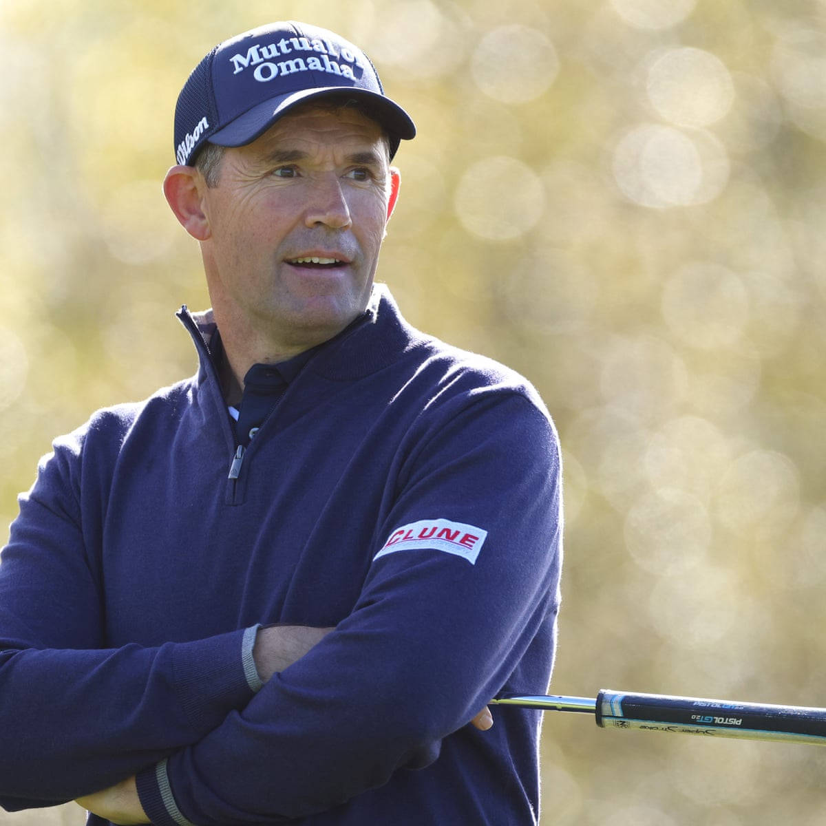 Padraig Harrington, navy blue pullover, cap, SD Desktop Wallpaper