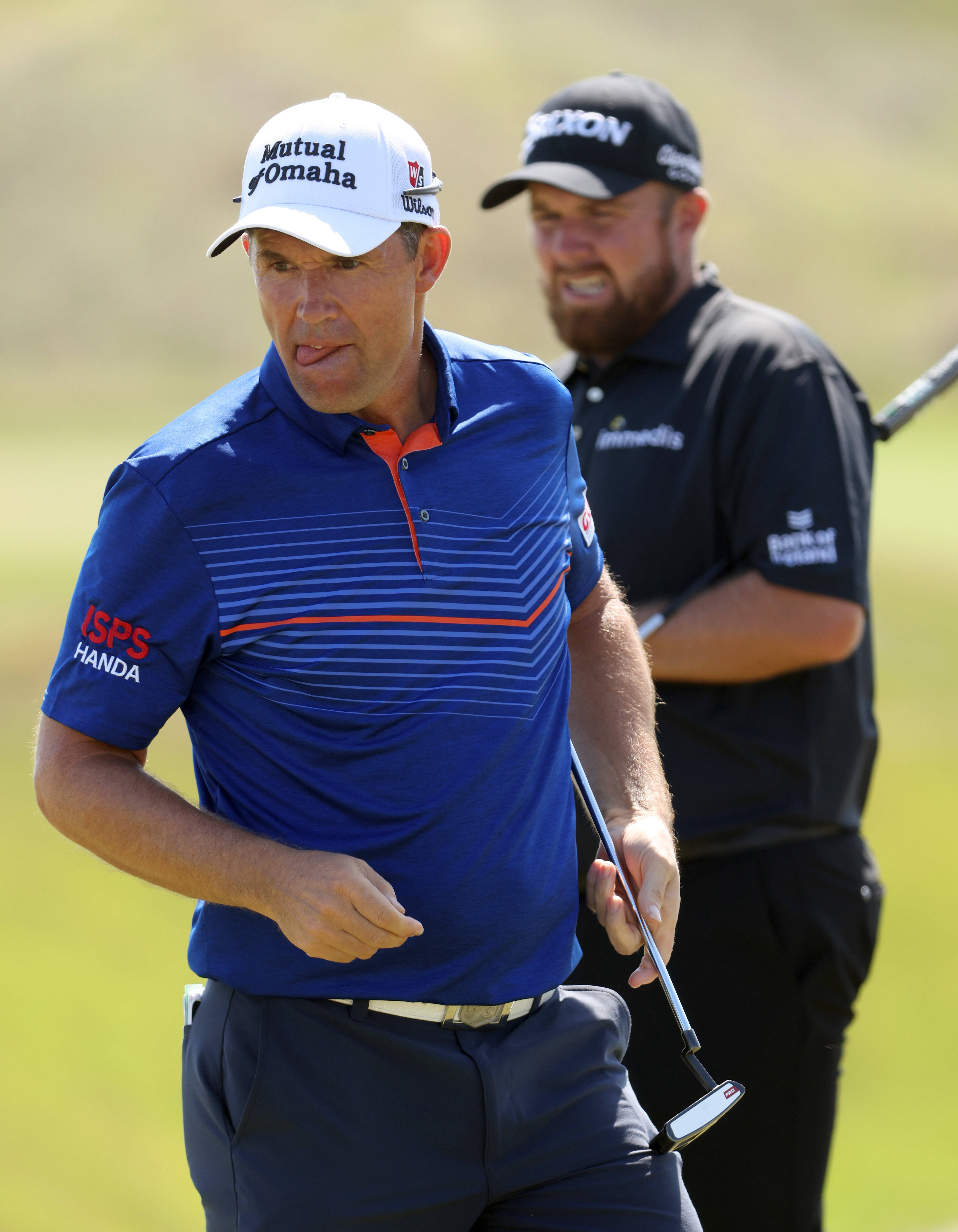 Padraig Harrington, blue striped shirt, white cap, 5K Phone Wallpaper