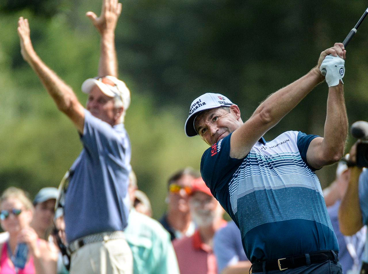 Padraig Harrington, golfer, mid-swing, HD Desktop Wallpaper