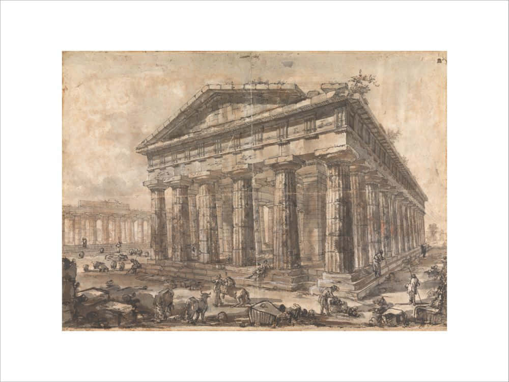 Paestum, classical temple, towering columns, SD Desktop Wallpaper