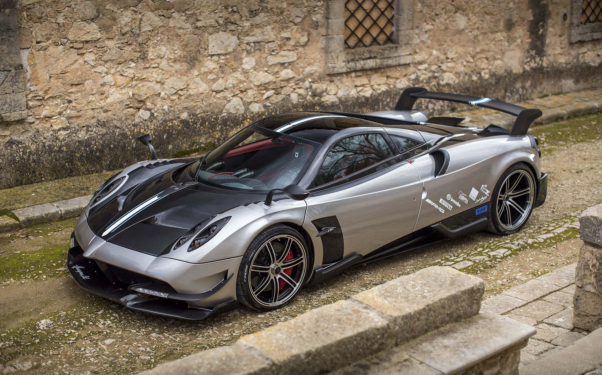 Pagani Huayra BC, silver, black, Full HD Desktop Wallpaper