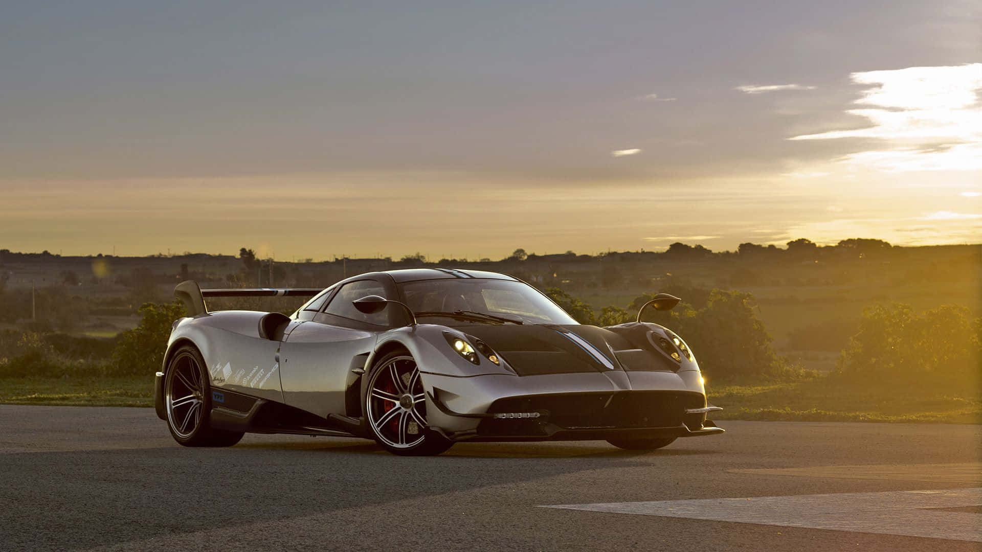 Pagani Huayra Roadster BC, silver, asphalt road, Full HD Desktop Wallpaper