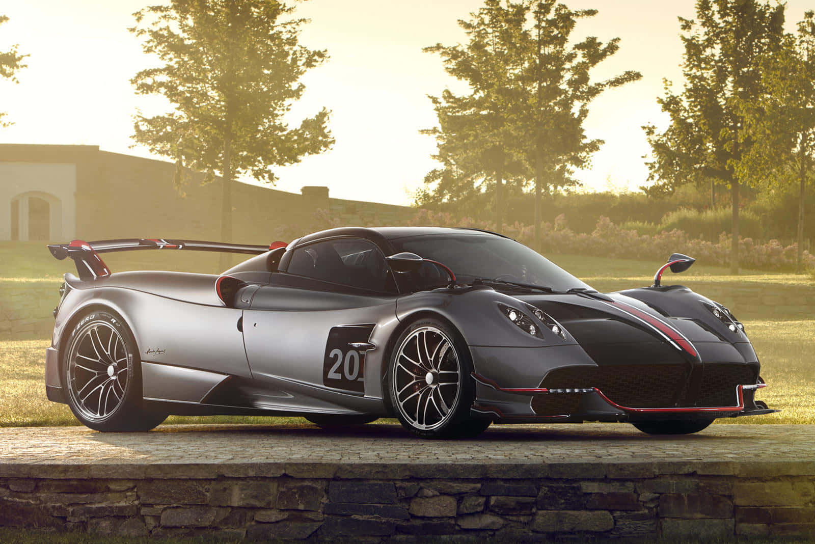 Pagani Huayra Roadster BC, silver, red accents, HD Desktop Wallpaper