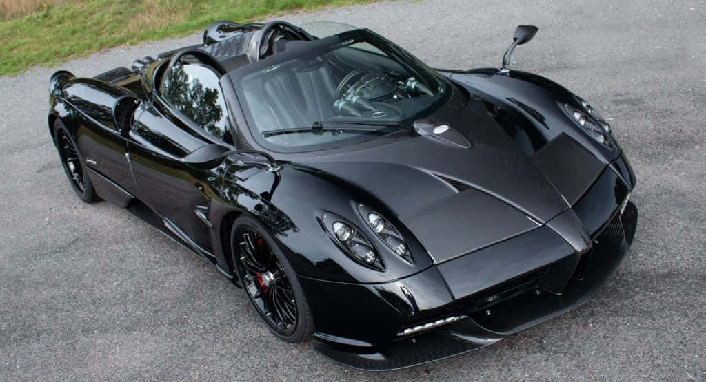 Pagani Huayra Roadster BC, black, daylight, SD Desktop Wallpaper