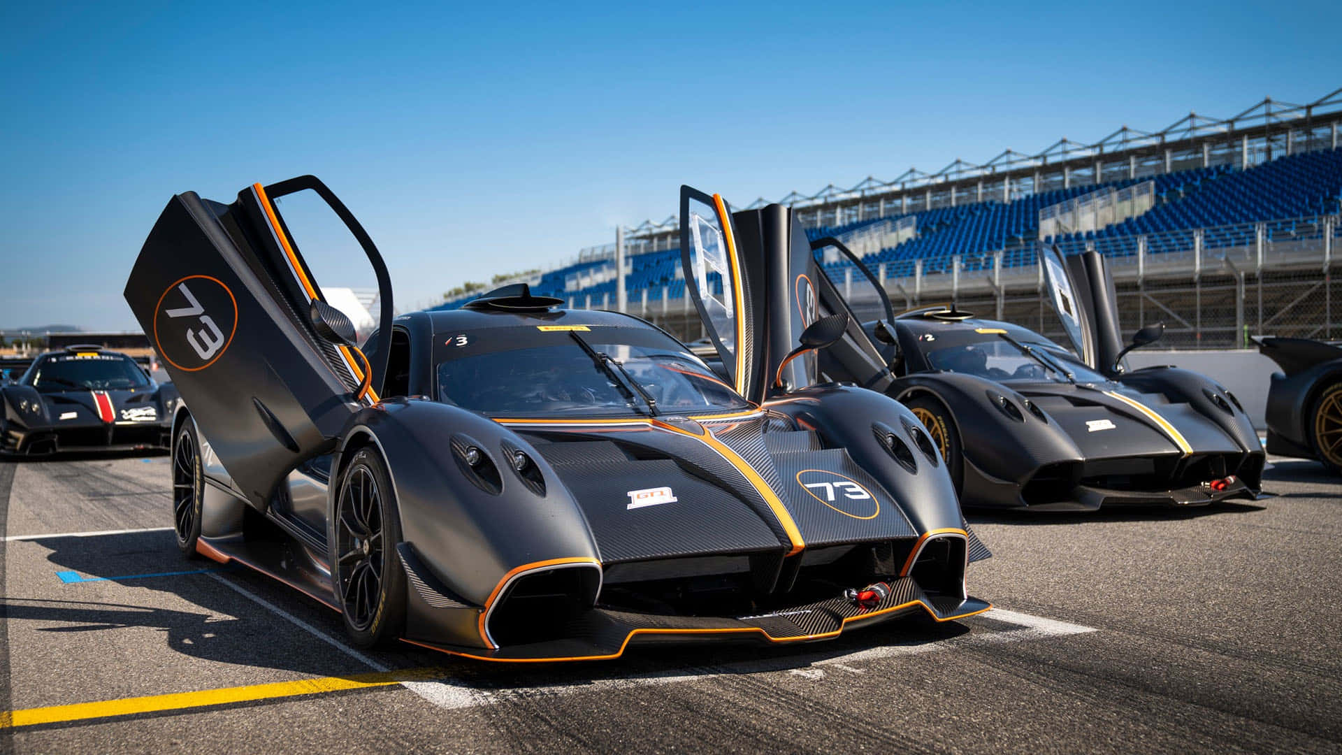 Pagani Huayra, black, orange accents, Full HD Desktop Wallpaper