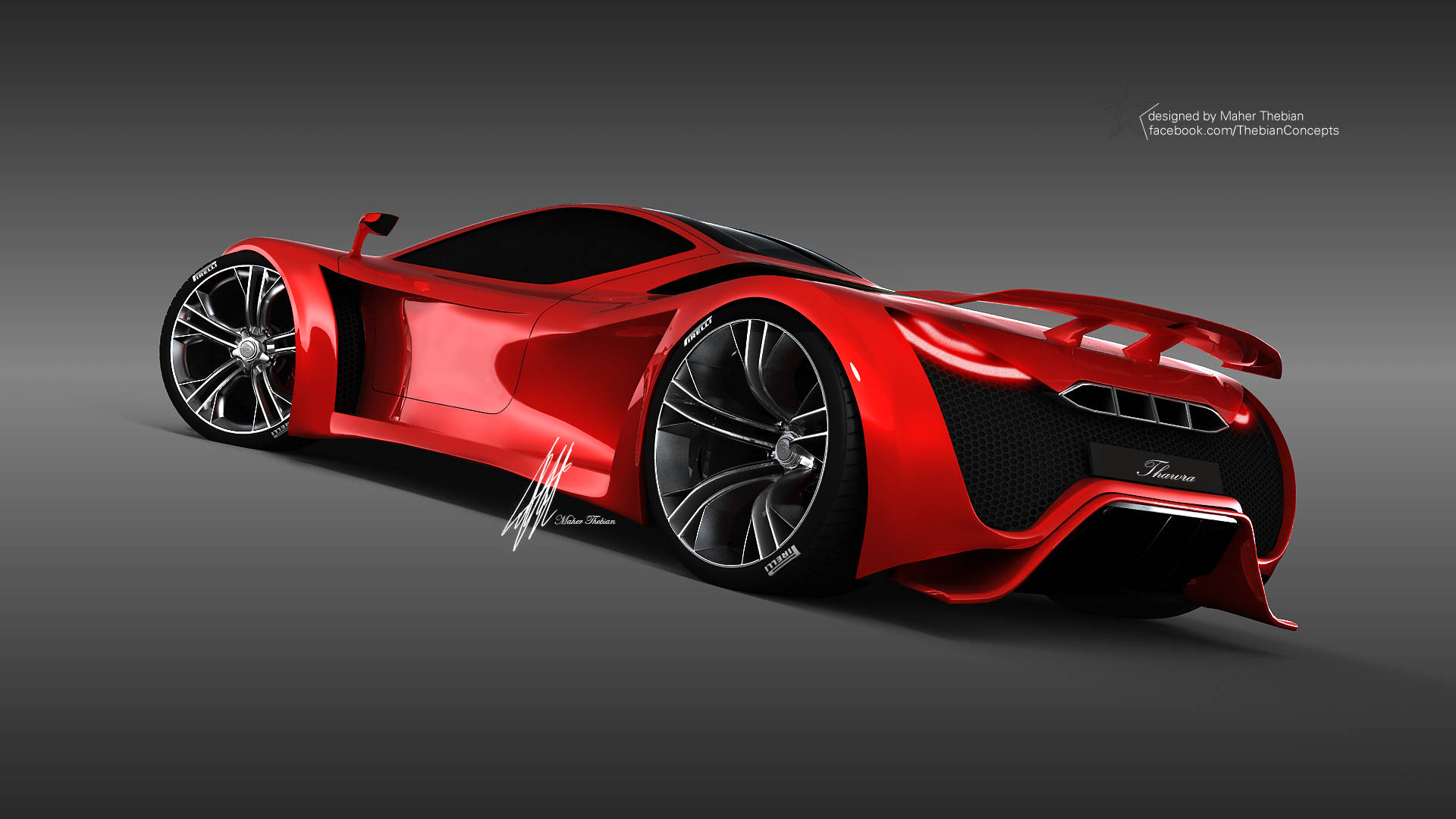 red Pagani, black accents, aerodynamic design, Full HD Desktop Wallpaper