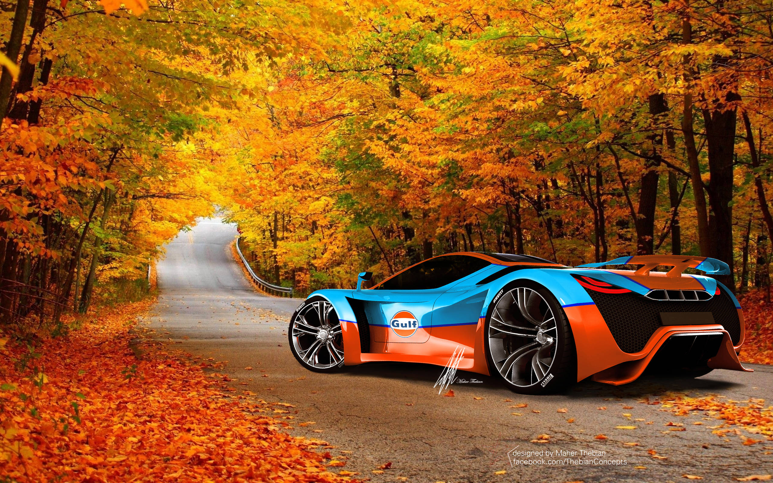 Pagani, Gulf-liveried, futuristic sports car, 2K Desktop Wallpaper