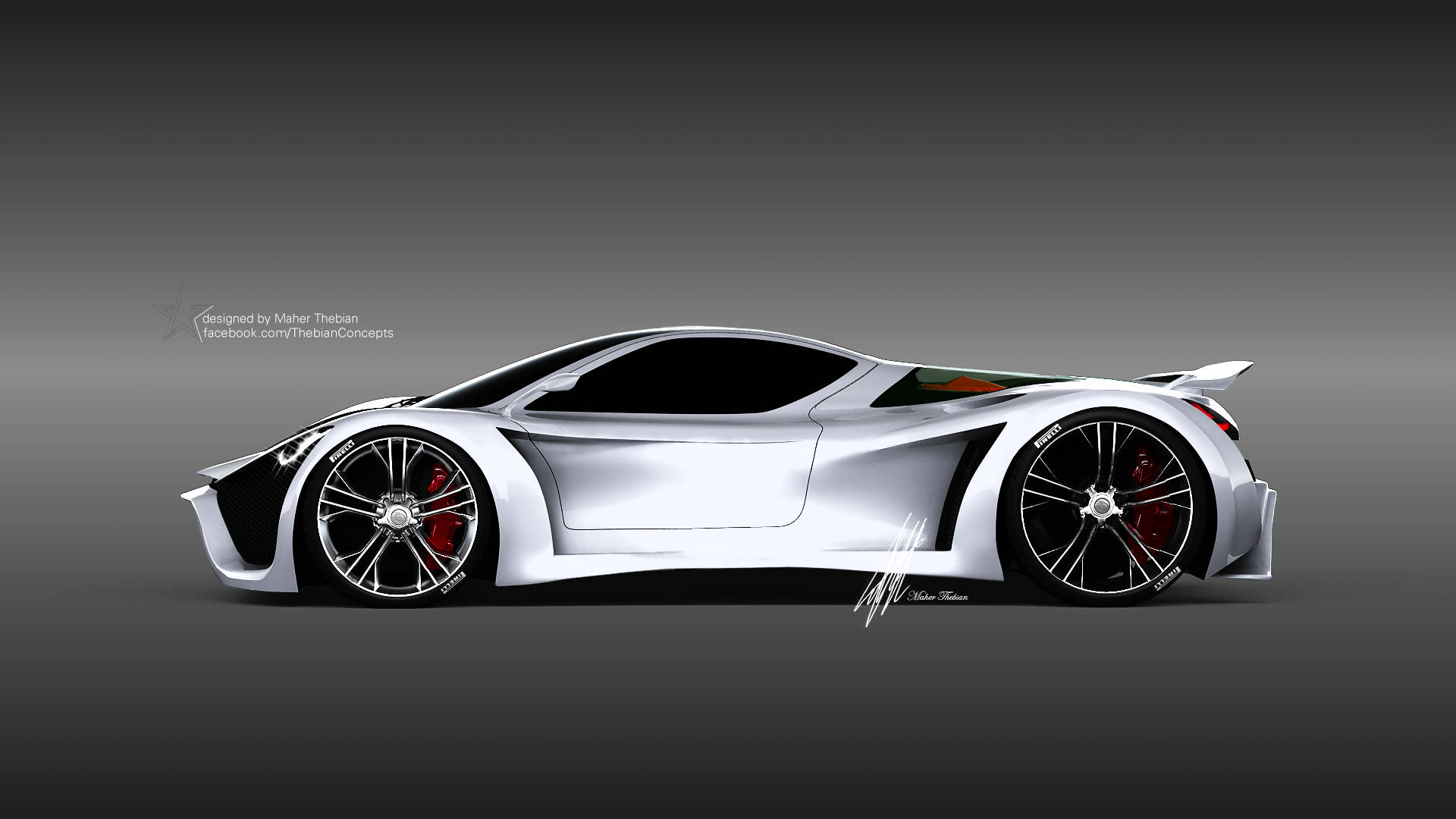 Pagani, silver, black accents, Full HD Desktop Wallpaper