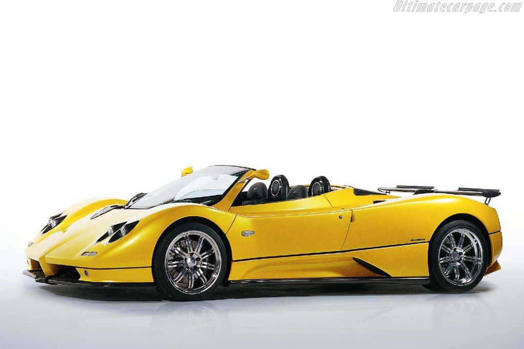 Pagani Zonda C12 Roadster, vibrant yellow, black accents, SD Desktop Wallpaper