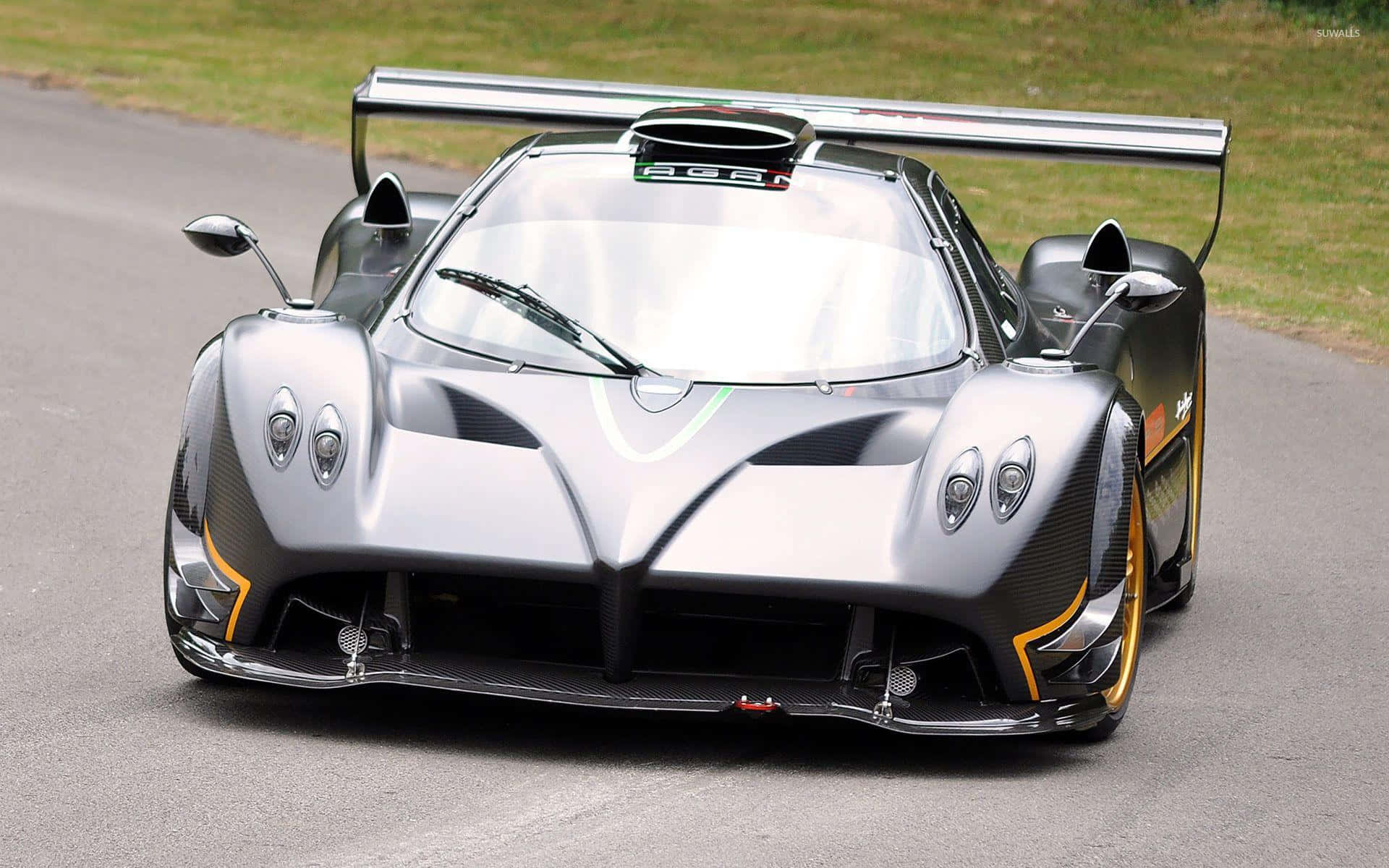 Pagani Zonda R, silver, carbon fiber accents, Full HD Desktop Wallpaper