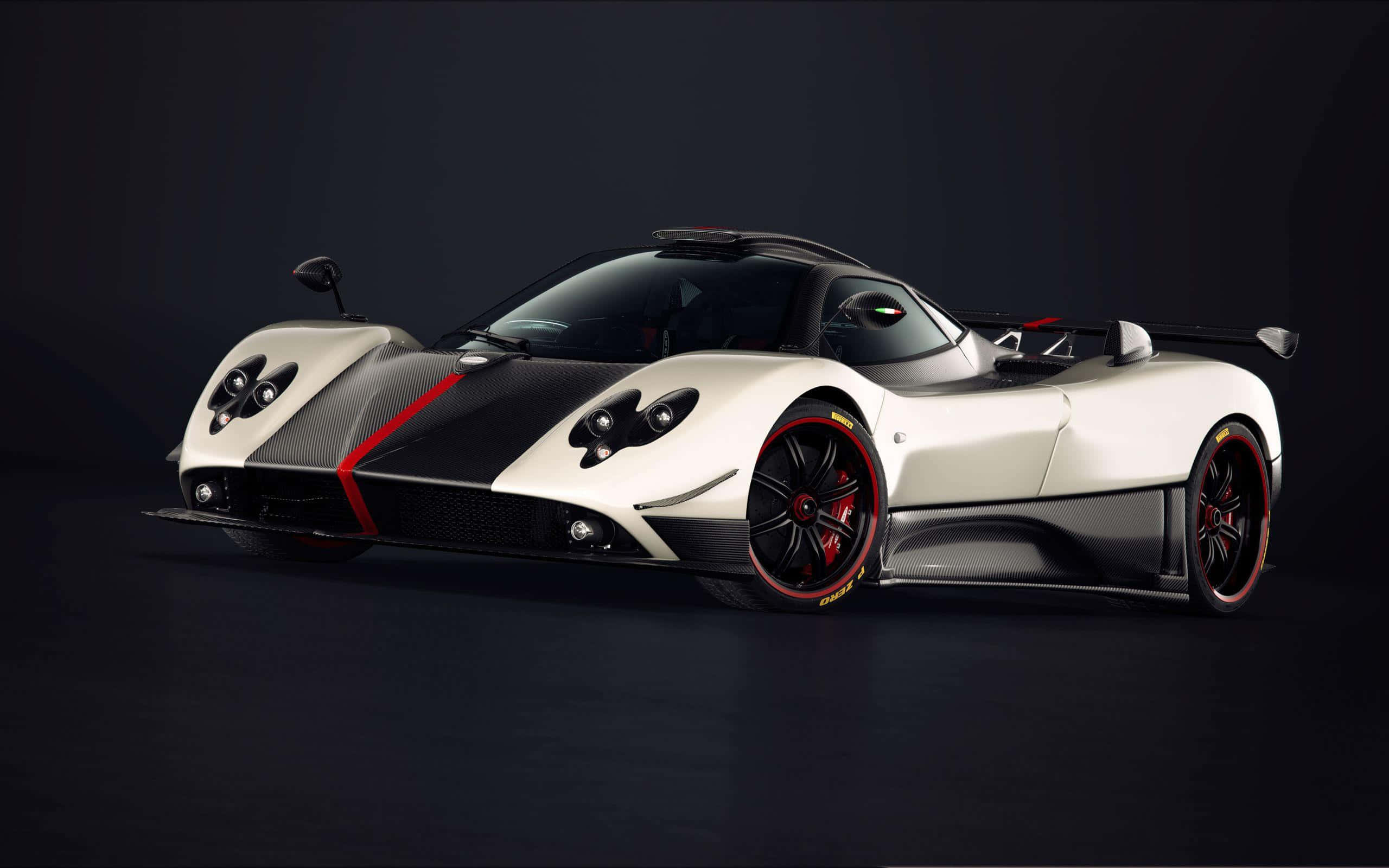 Pagani Zonda R, white, black, 2K Desktop Wallpaper