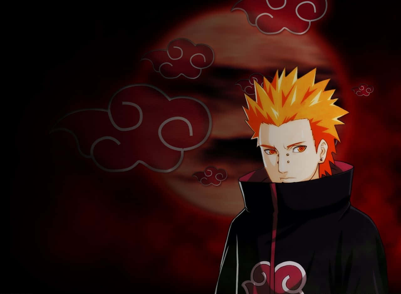 Pain Akatsuki, spiky orange hair, red eyes, HD Desktop Wallpaper