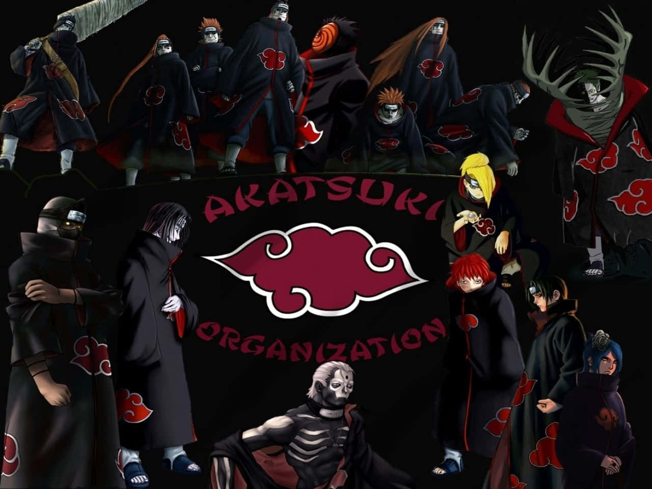 Pain, Akatsuki, black cloaks, HD Desktop Wallpaper