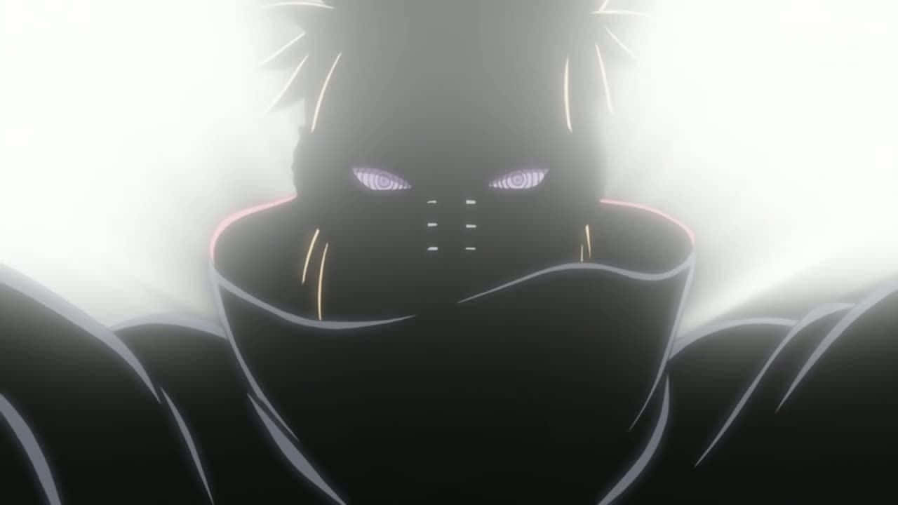 Pain Akatsuki, glowing purple eyes, high collar, HD Desktop Wallpaper