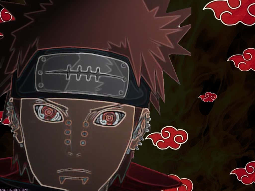 Pain Akatsuki, red cloud symbols, unique eye design, SD Desktop Wallpaper