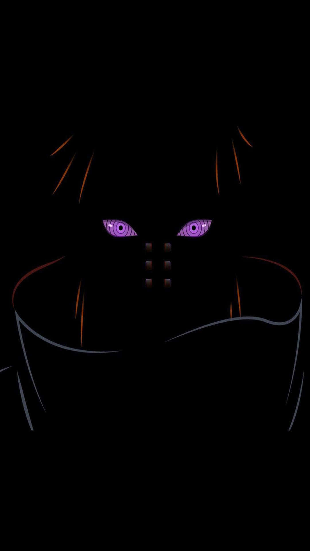Pain Akatsuki, glowing purple eyes, orange hair, Full HD Phone Wallpaper
