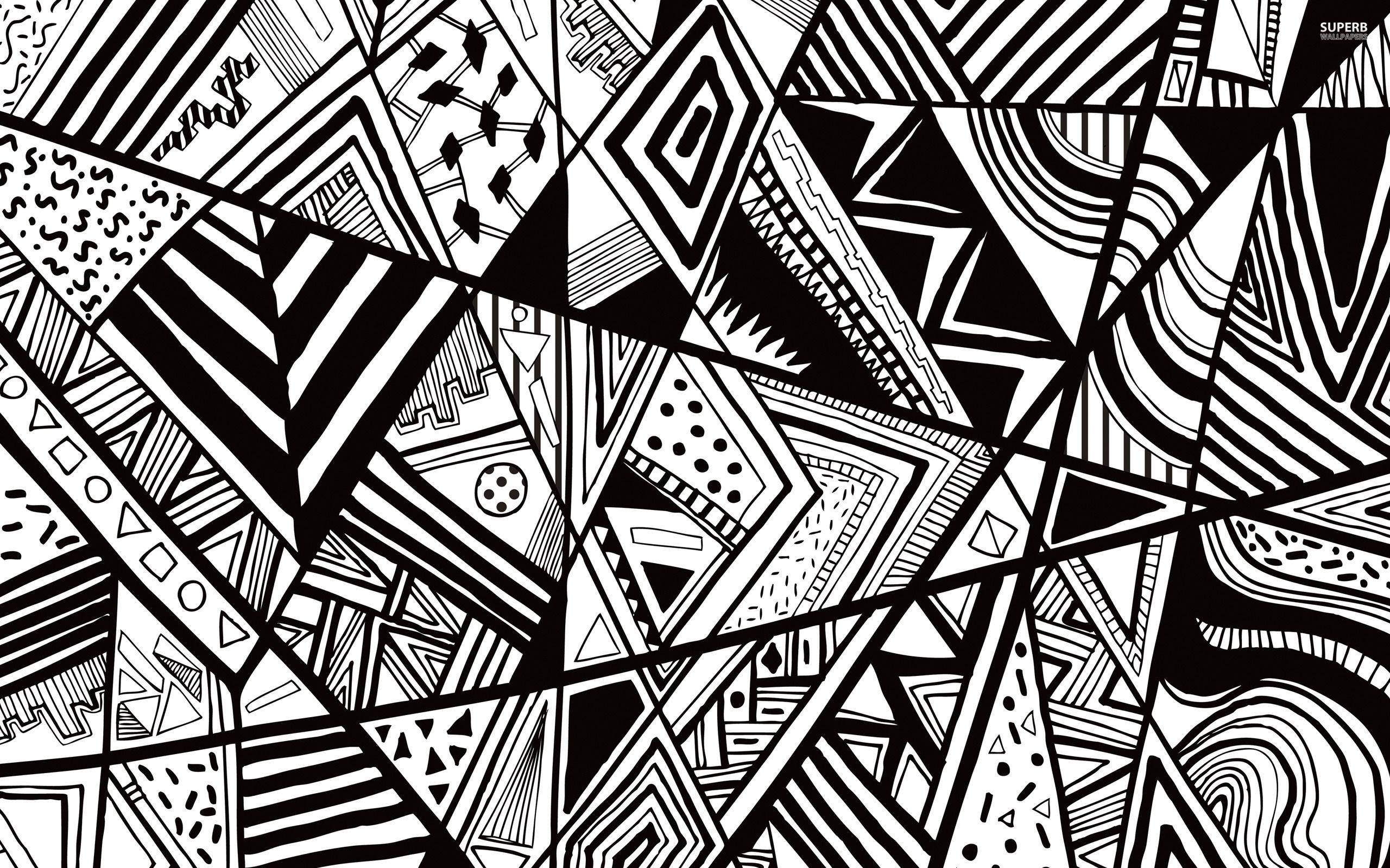 Pain Black And White, black and white, abstract pattern, 2K Desktop Wallpaper