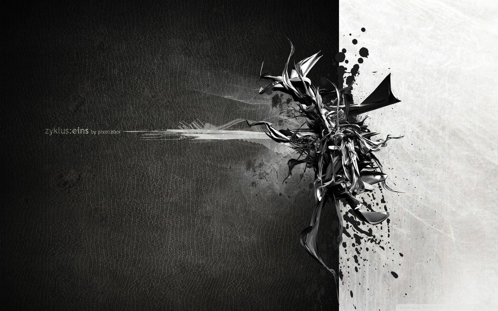 Pain Black And White, black and white, splattered ink, Full HD Desktop Wallpaper