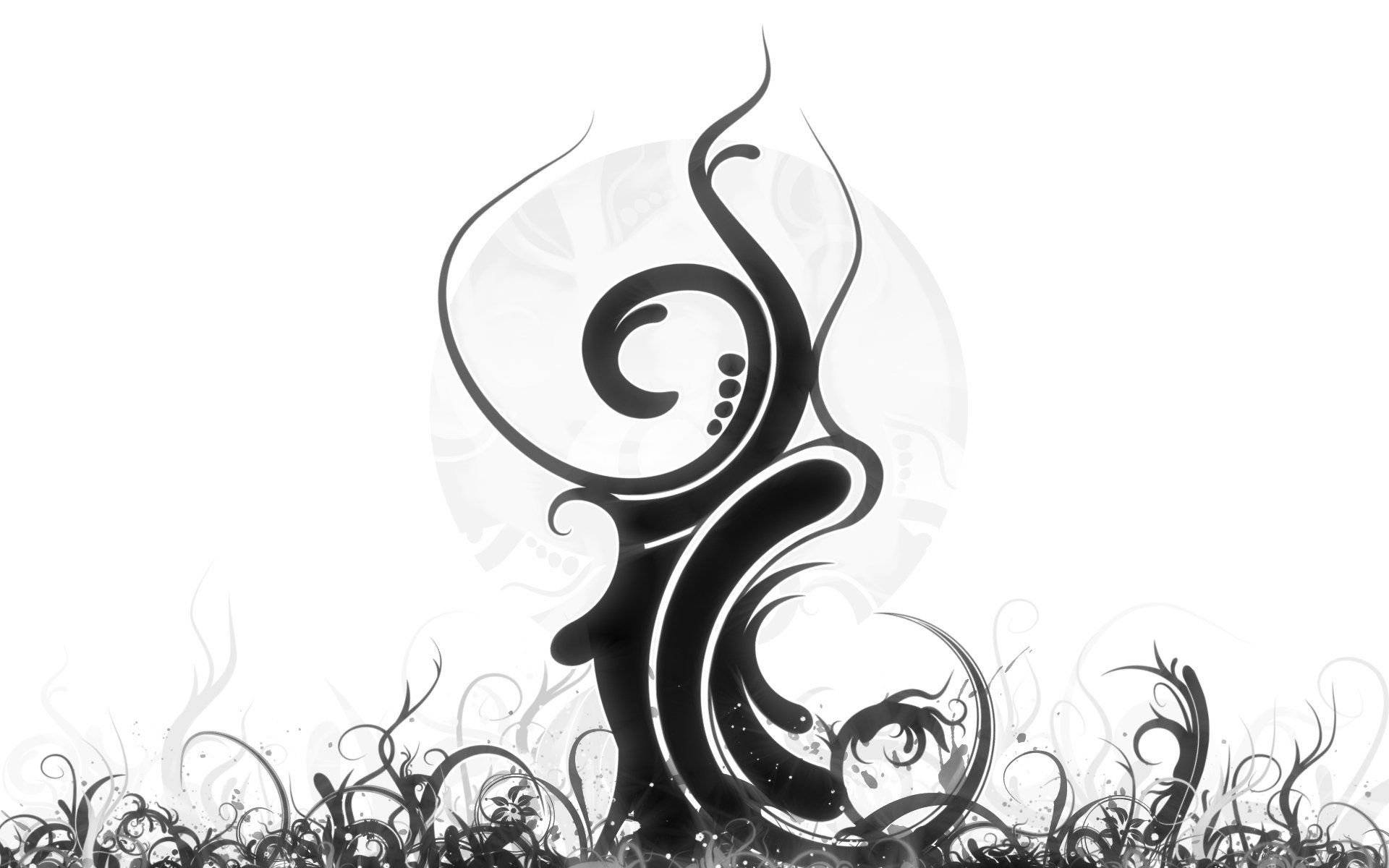 Pain Black And White, black abstract swirl design, intricate patterns, Full HD Desktop Wallpaper