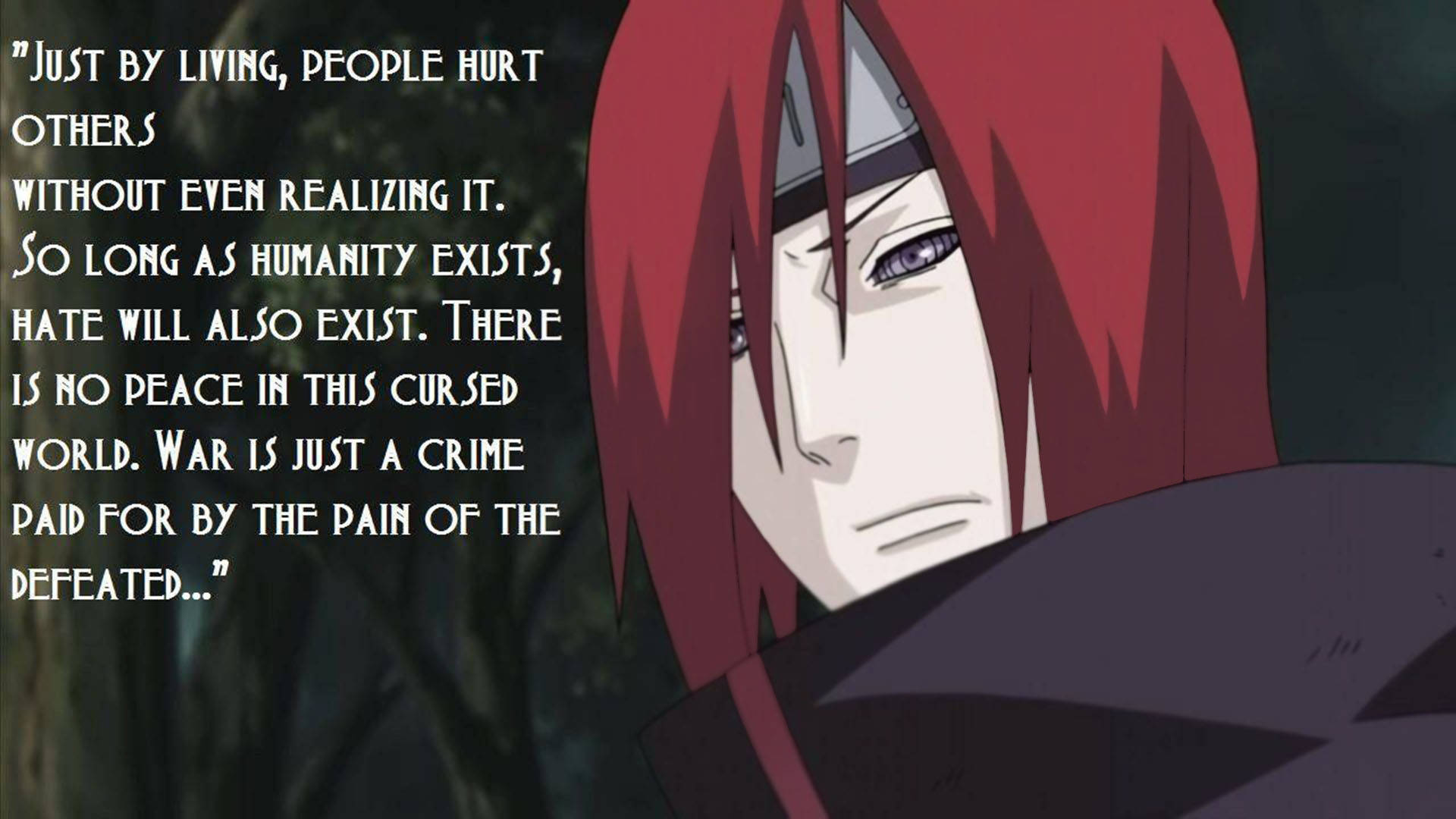 War Pain Quotes, red hair, purple eyes, Full HD Desktop Wallpaper