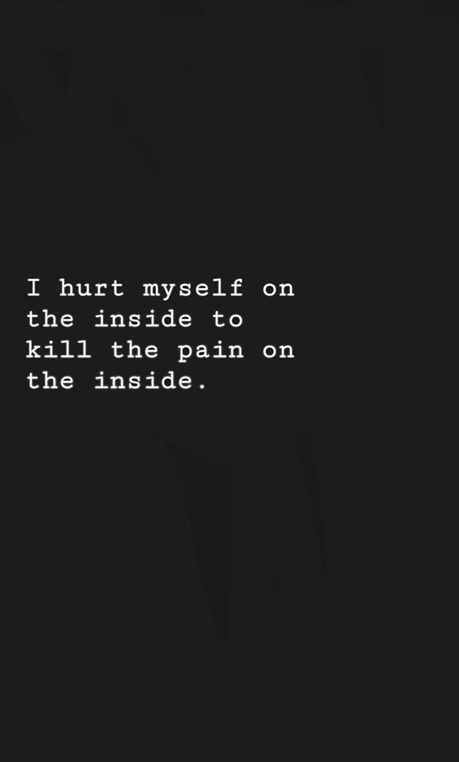 sorrowful pain quote, white text, dark textured background, 2K Phone Wallpaper