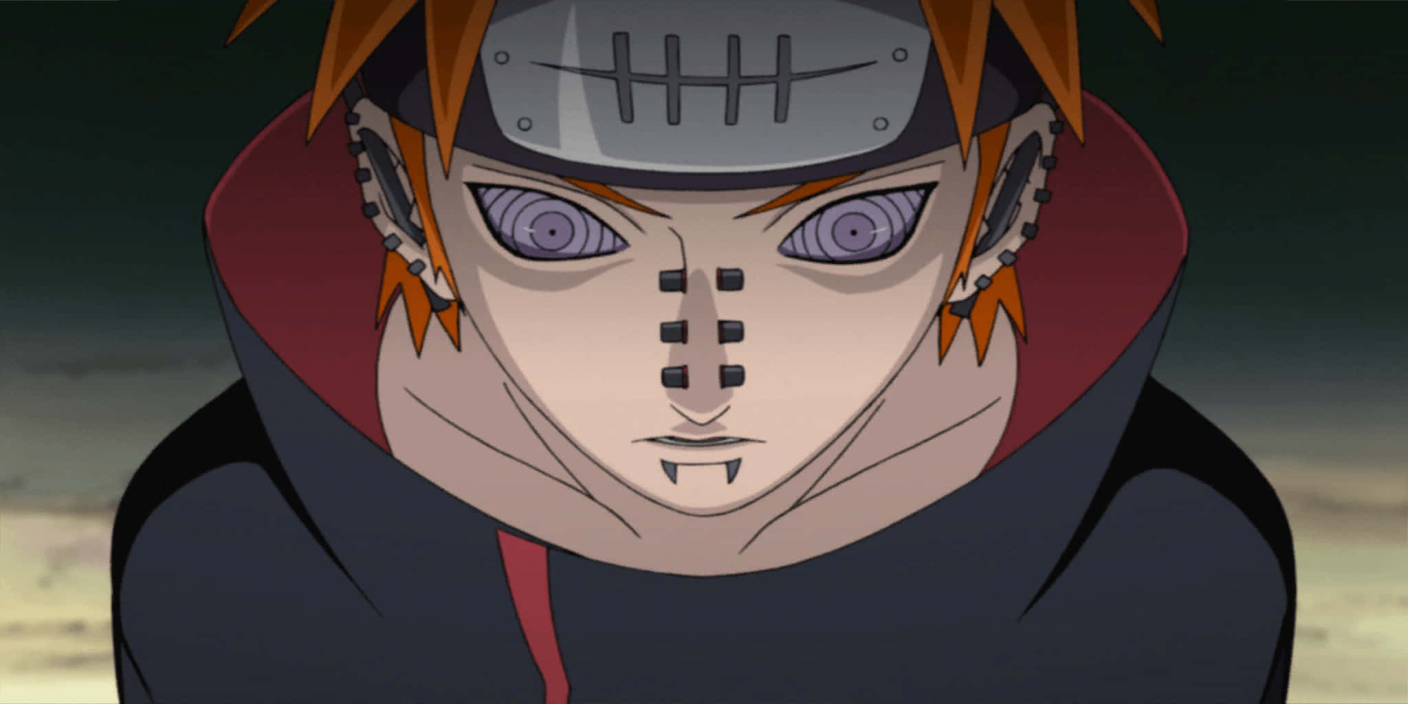 Pain Rinnegan, orange hair, purple eyes, Full HD Desktop Wallpaper