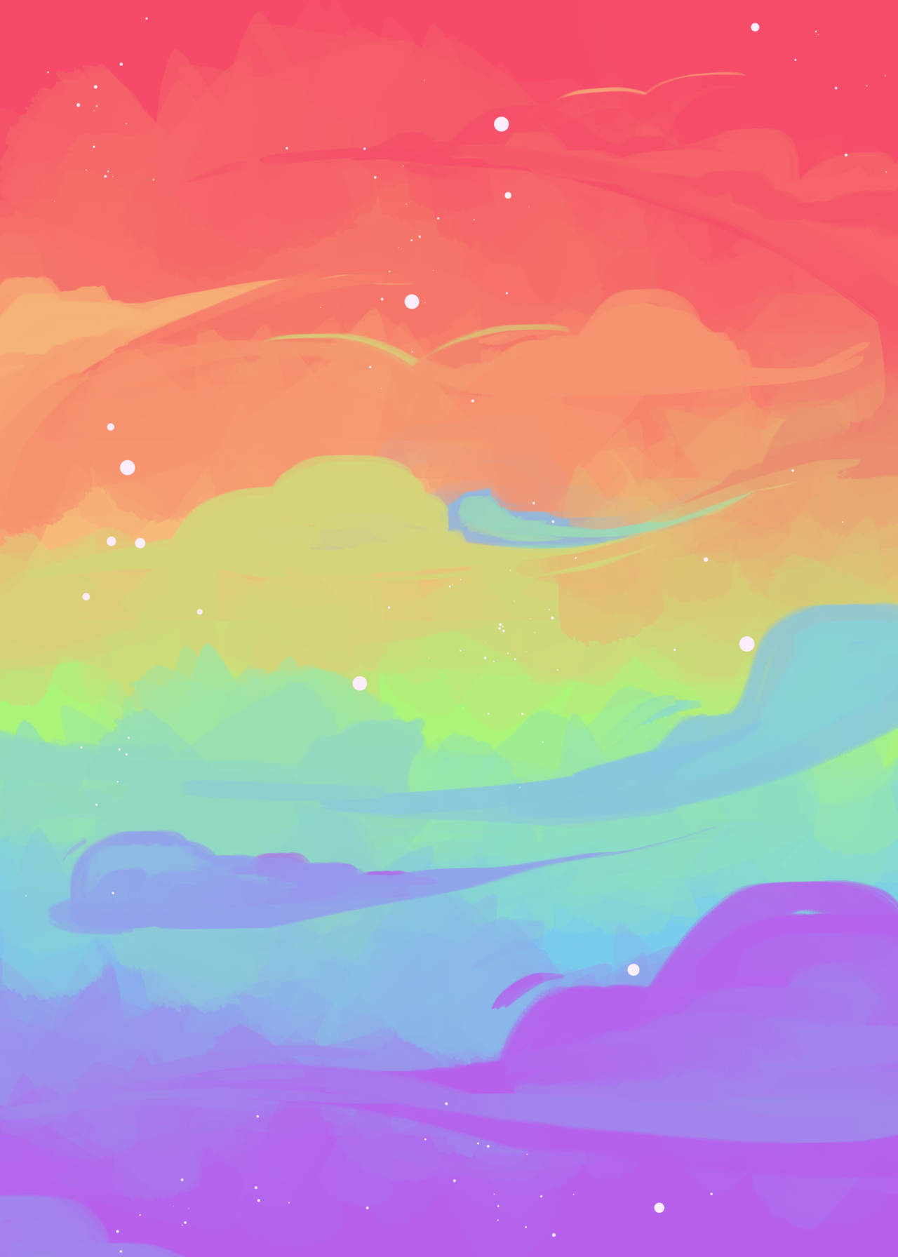 Cute Pride, rainbow clouds, glowing stars, HD Phone Wallpaper
