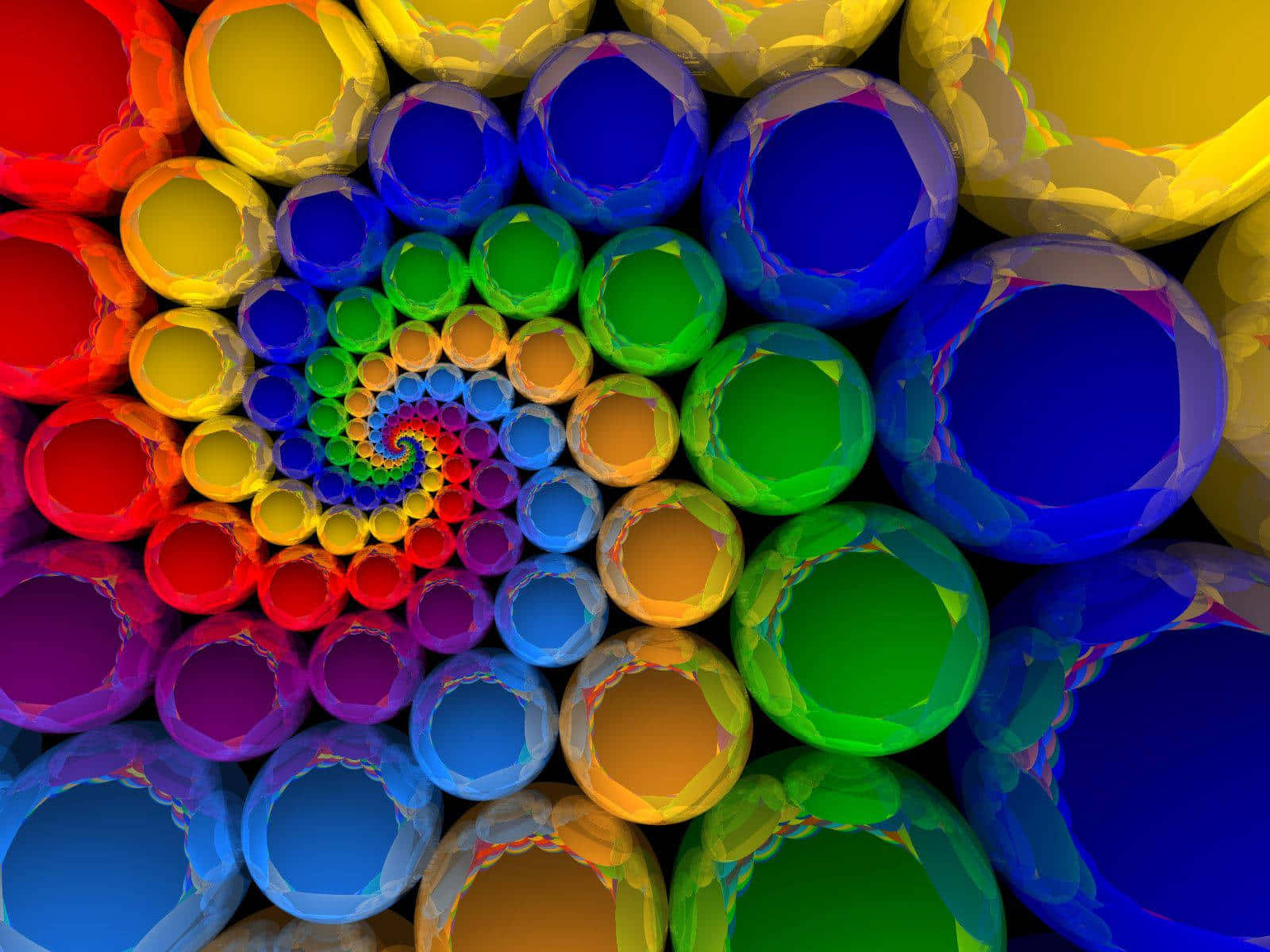 Proper Paint Spiral Container, rainbow gradient, faceted spheres, HD Desktop Wallpaper