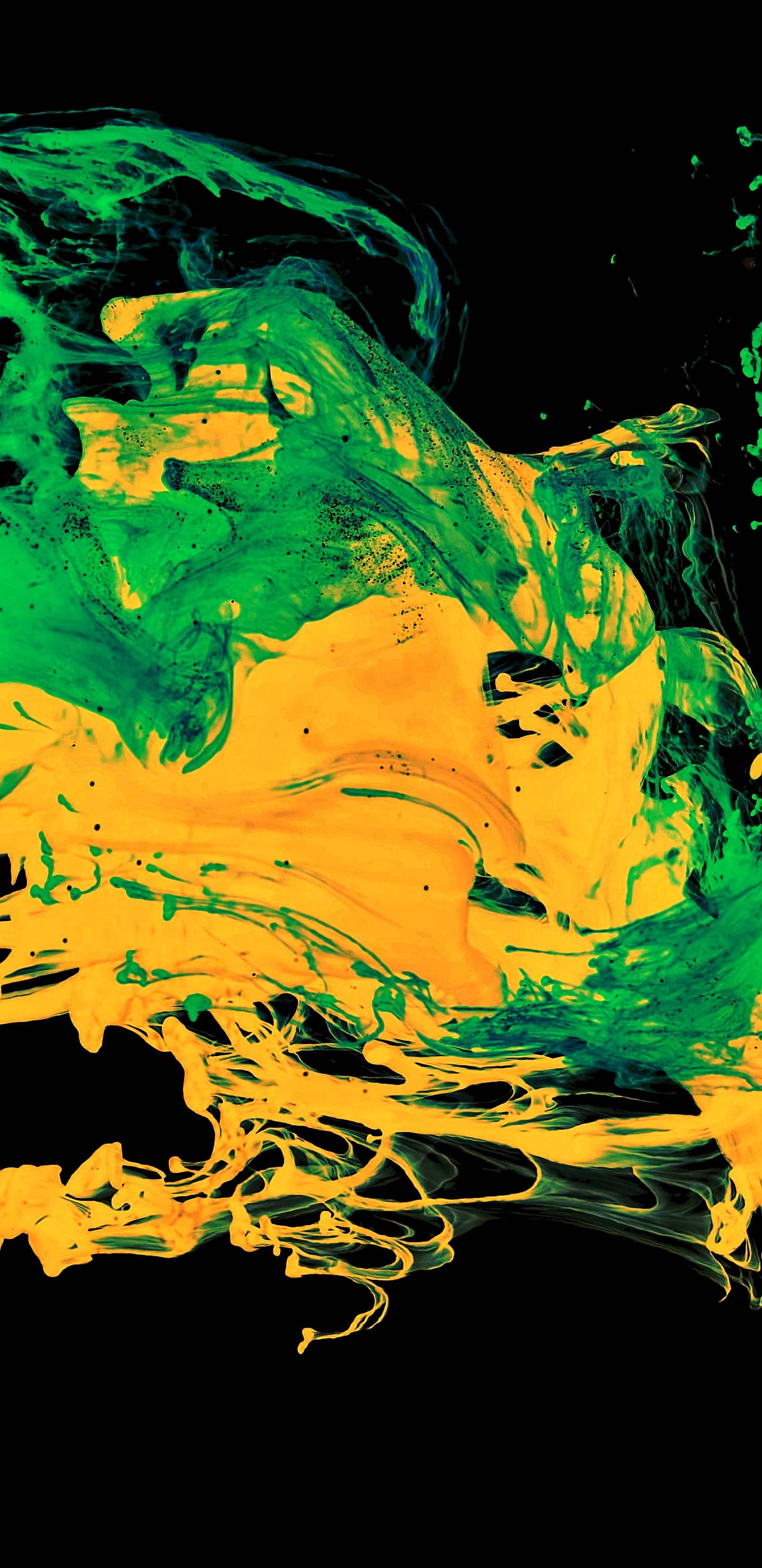 OLED Yellow Green Spectrum, vibrant green, yellow paint, 2K Phone Wallpaper