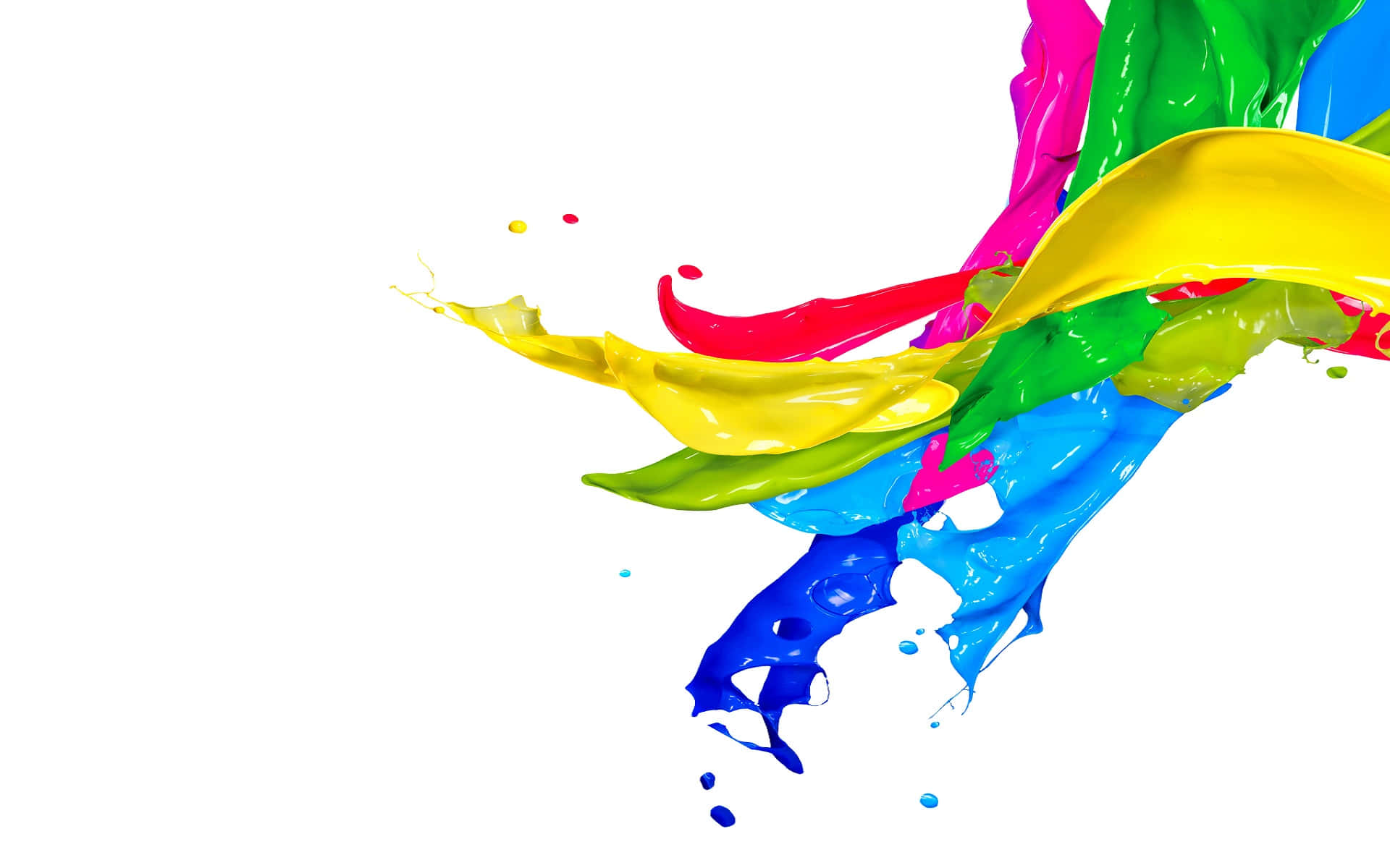 spilled paint splash art, red, yellow, Full HD Desktop Wallpaper