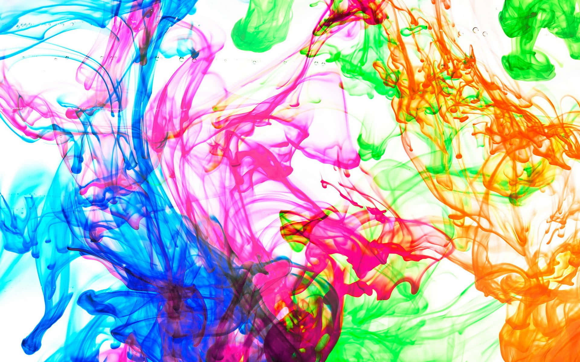 3D Paint Splash Art, vibrant colored inks, dynamic fluid motion, Full HD Desktop Wallpaper