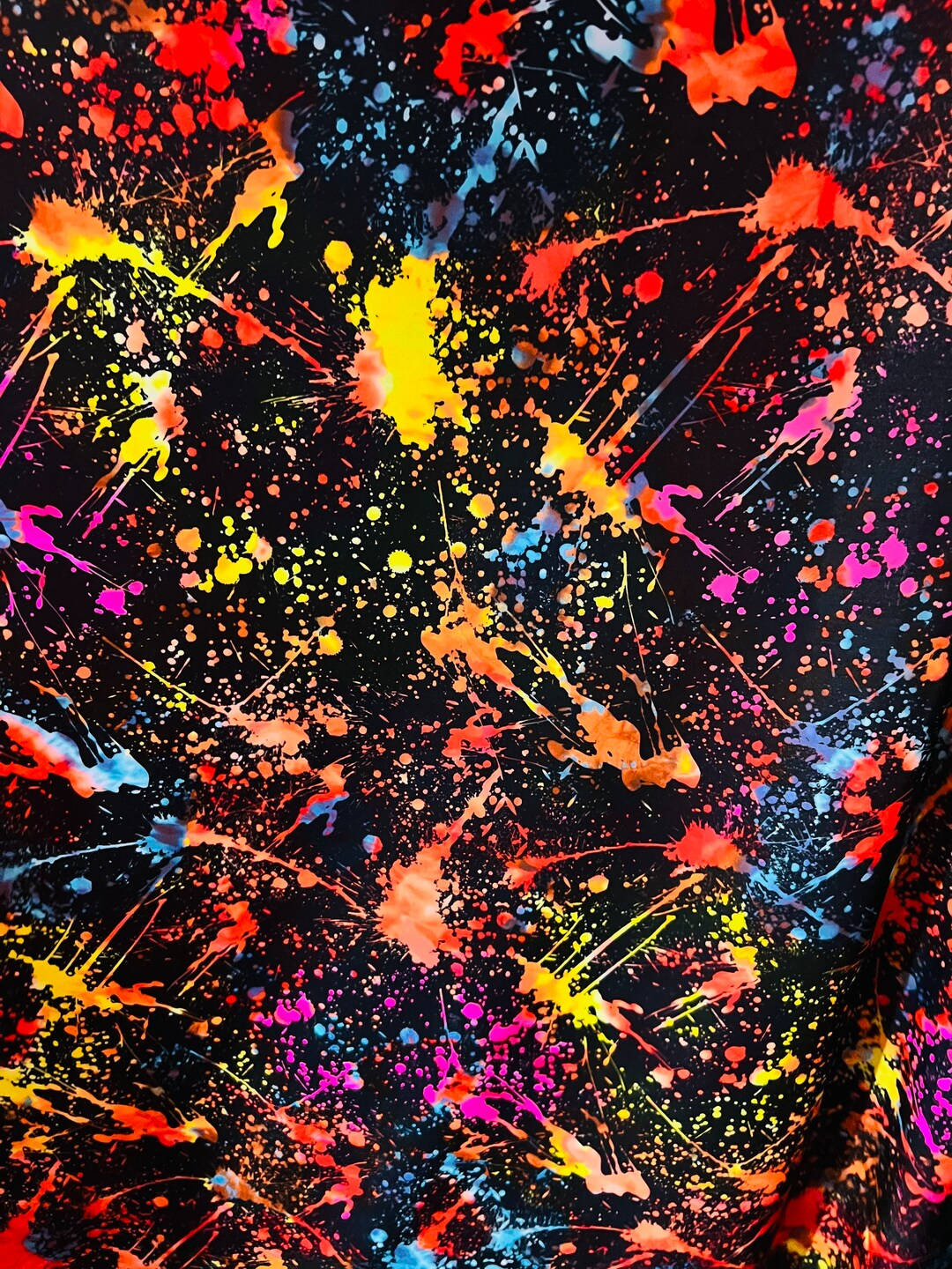 Paint Splatter Aesthetic, neon paint splatters, deep black fabric, HD Phone Wallpaper