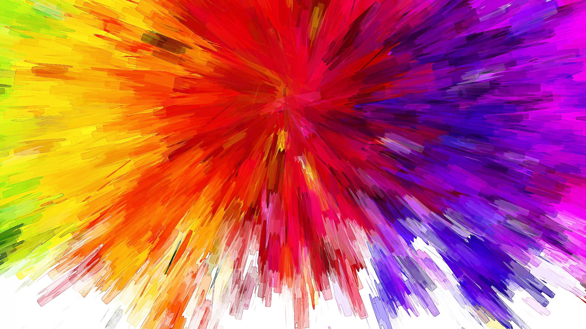 colorful explosion, rainbow colors, dynamic brushstroke patterns, Full HD Desktop Wallpaper