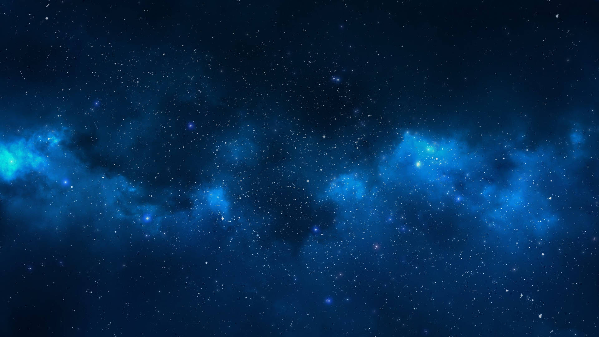 dark blue galaxy, glowing blue nebulae, twinkling stars, Full HD Desktop Wallpaper