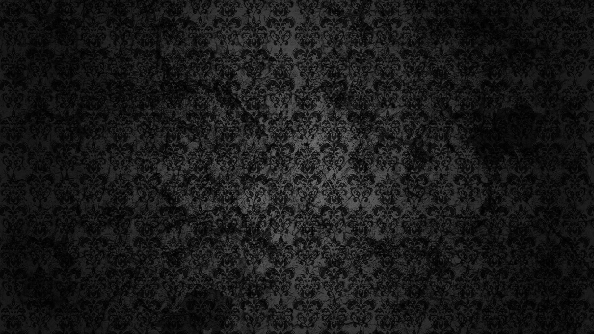 dark black paisley print, damask pattern, deep black, Full HD Desktop Wallpaper