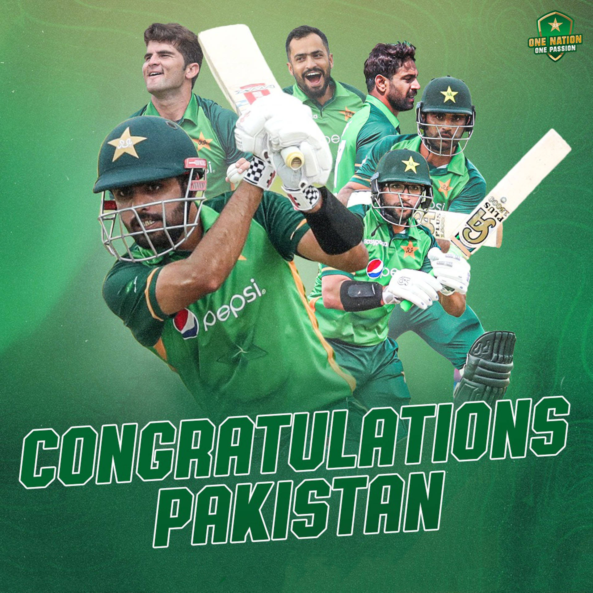 Pakistan Cricket, green uniforms, vibrant green background, Full HD Desktop Wallpaper