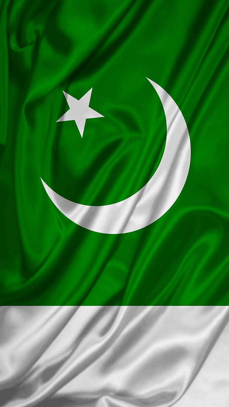 Pakistan flag, smooth satin cloth, green fabric, HD Phone Wallpaper
