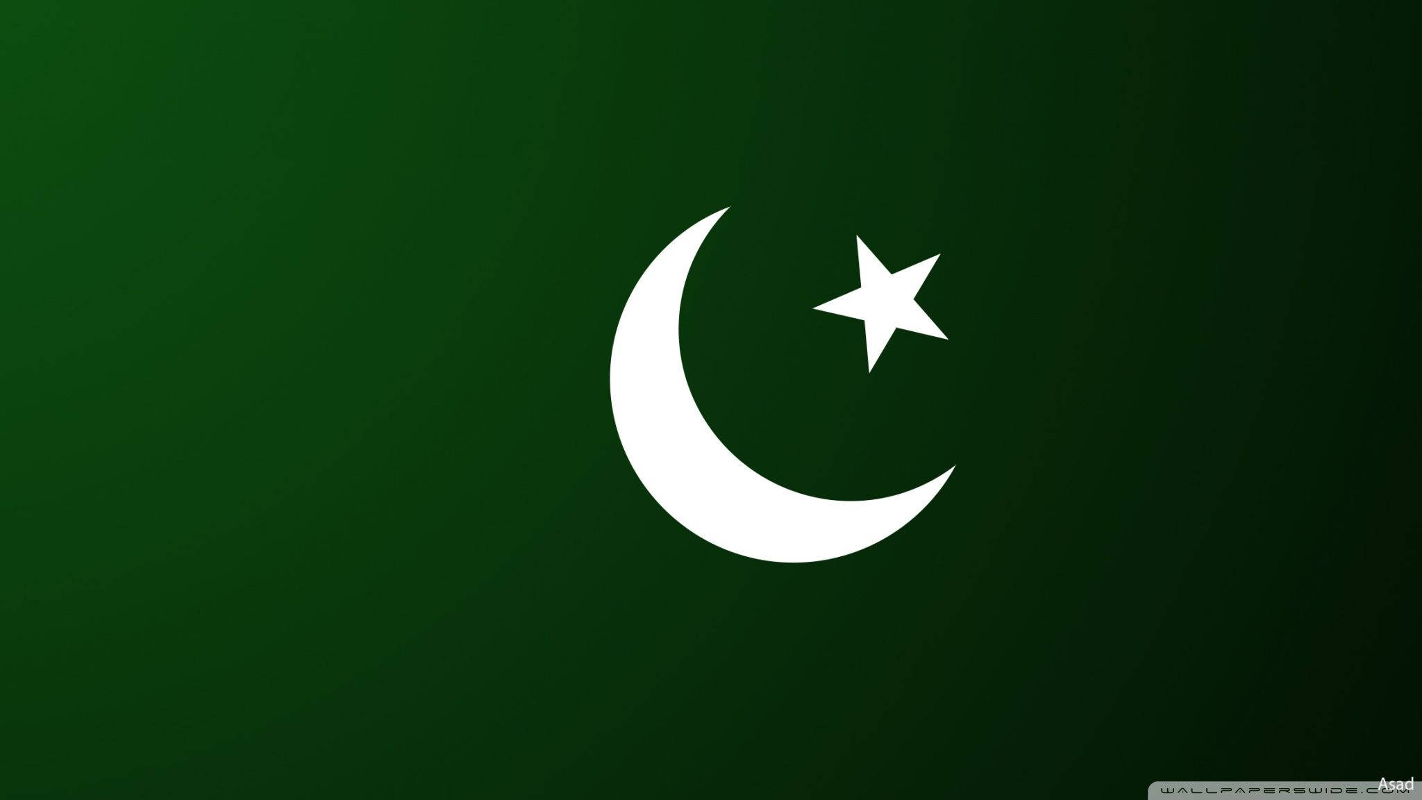 Pakistan flag, white crescent moon, star, Full HD Desktop Wallpaper